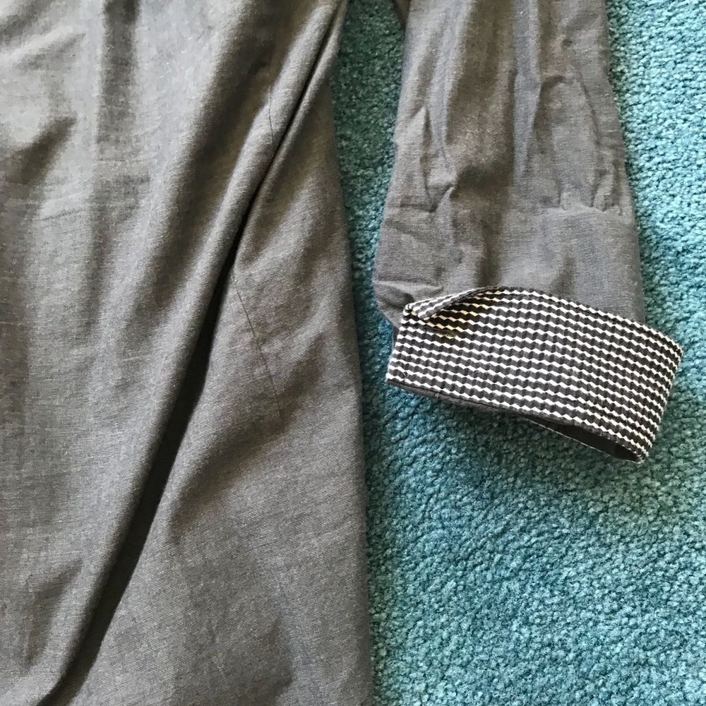 EXPRESS MENS GRAY BUTTON DOWN SHIRT DETAIL CUFFS - Picture 6 of 6